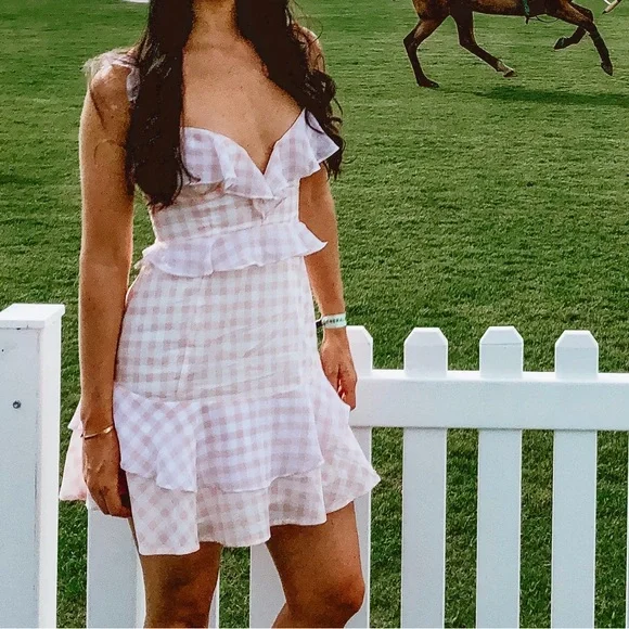 For Love And Lemons Pink and White Mini Dress - Picture 2 of 5